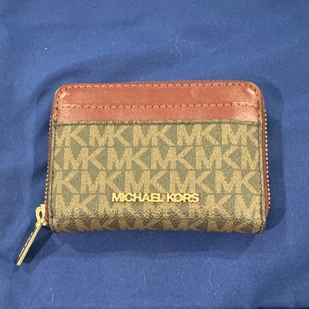 Michael Kors Gold and Brown Logo Wallet